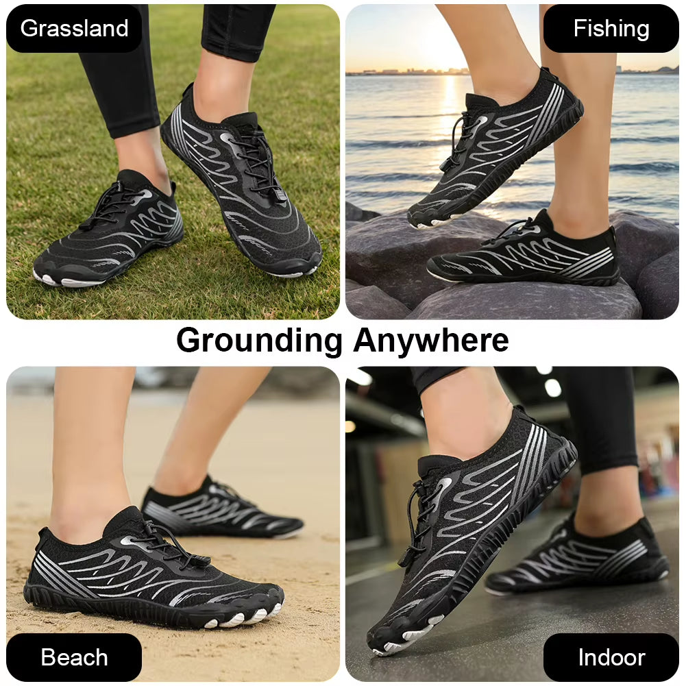 Grounding Shoes with Copper Breathable Aqua Shoes Non Slip Unisex Water Shoes Flexible Lightweight Barefoot Shoes for Men Women