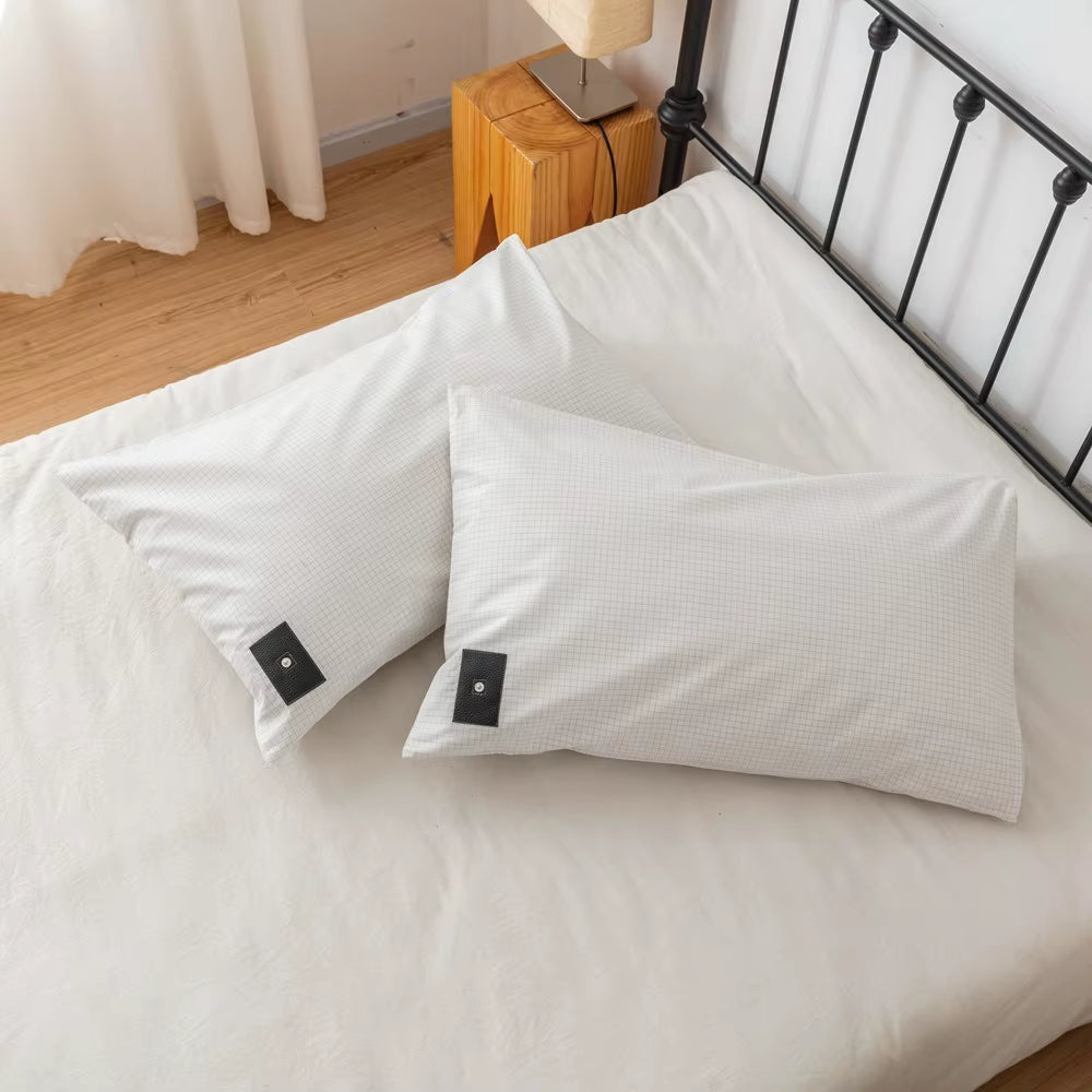 10% Cotton Silver Grounding Pillow Case with Grounding Cord,Soft and Comfortable Cotton Grounding Pillow Cover,1Pc