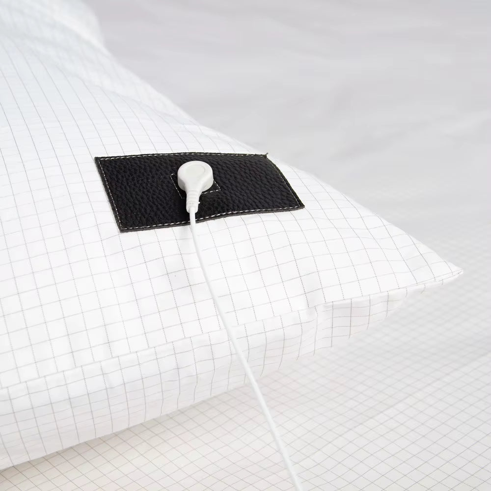 10% Cotton Silver Grounding Pillow Case with Grounding Cord,Soft and Comfortable Cotton Grounding Pillow Cover,1Pc